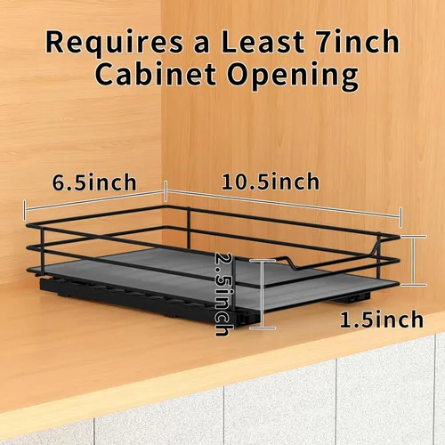 Miniatura 4 de BOIVSHI Organizador de especias extraíble para gabinete, organizador de especias deslizante resistente para armarios de cocina y despensa, se adapta