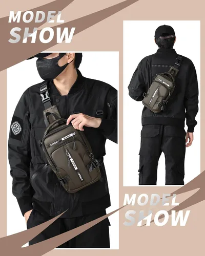 Miniatura 32 de Mochila cruzada pequeña negra para hombre y mujer, H-Negro, S, Moda