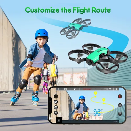Miniatura 8 de Loolinn Dron para niños de 8 años o más, regalo con cámara, mini dron, cuadricóptero con control remoto con cámara ajustable de 90°, seguro