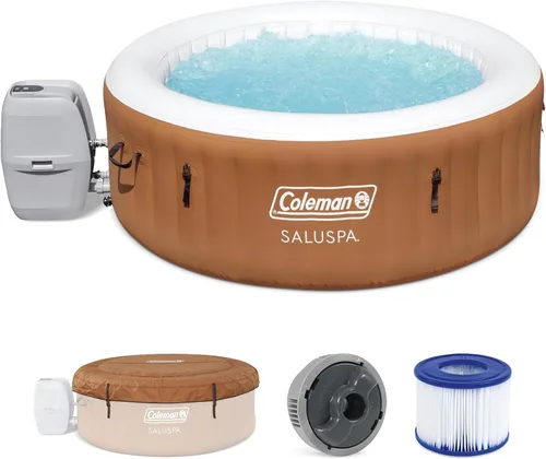 Miniatura 13 de Coleman Miami - Bañera de hidromasaje inflable para 2 a 4 personas, spa portátil de bajo consumo redondo para exteriores con 120 AirJets, 71 x 26