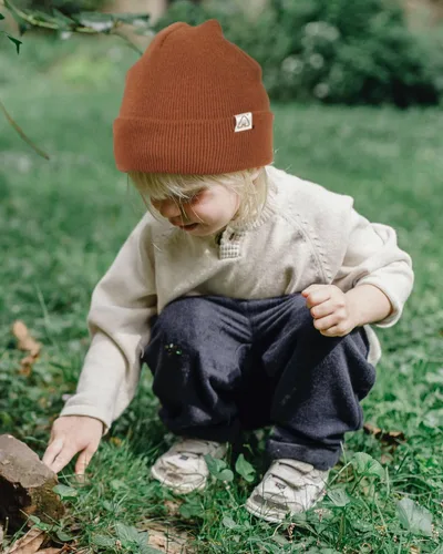 Miniatura 6 de Hat Hut Gorro de invierno con forro de satén para niños pequeños, gorro de punto con puños y forro de seda