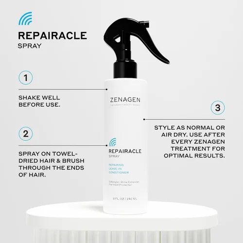 Miniatura 8 de ZENAGEN Repairacle Repairing Leave-In Conditioner Strengthens & Repairs Hair, Detangles & Smooths, Adds Shine & Hydration, Plant-Based