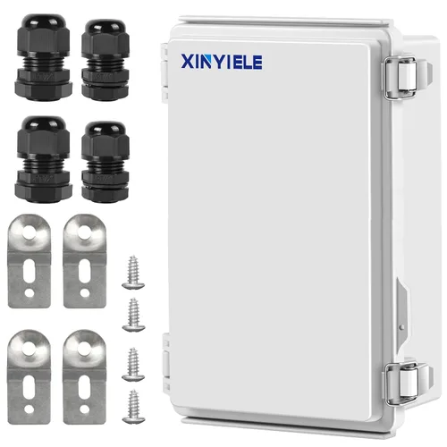 Miniatura 27 de Caja de conexiones de plástico ABS impermeable para proyectos al aire libre, IP67, resistente a la intemperie, a prueba de polvo con cubierta