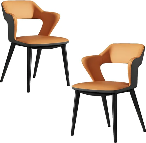 Miniatura 12 de Juego de sillas de comedor, silla decorativa de tela impermeable transpirable con marco resistente, sillas de acento con respaldo alto para oficina