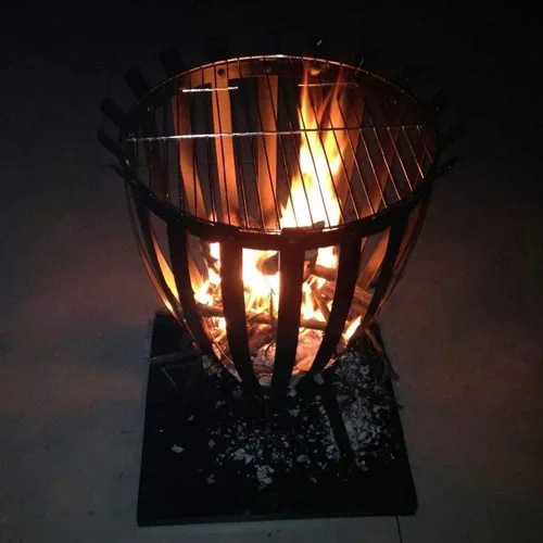 Miniatura 6 de Estufas de leña con gancho, hogueras de metal alto negro para exteriores, para patio, jardín, campamento, playa, picnic, 18 x 24.4 pulgadas
