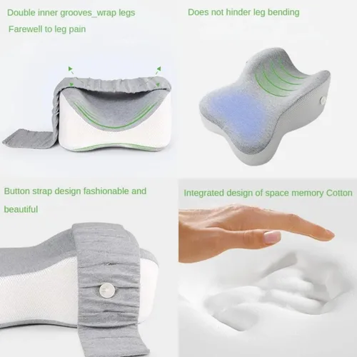Miniatura 3 de Almohada de rodilla contorneada de espuma viscoelástica refrescante para dormir, ciática, alivio del dolor de espalda, rodilla y articulaciones