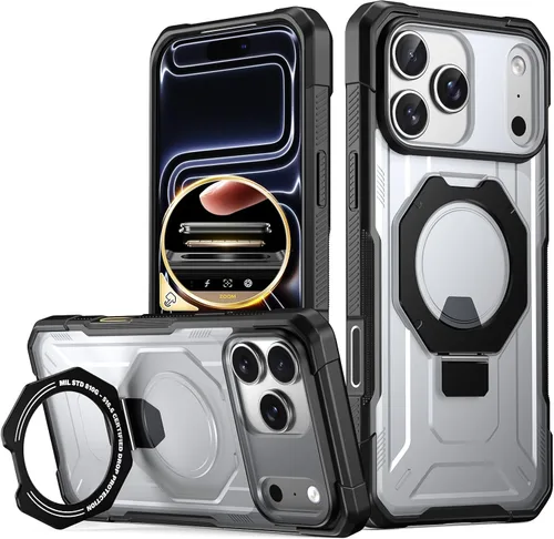 Miniatura 11 de Funda Poetic Spartan con soporte de anillo para iPhone 17, [Botón de control de cámara][Compatible con Magsafe], funda protectora de cuerpo