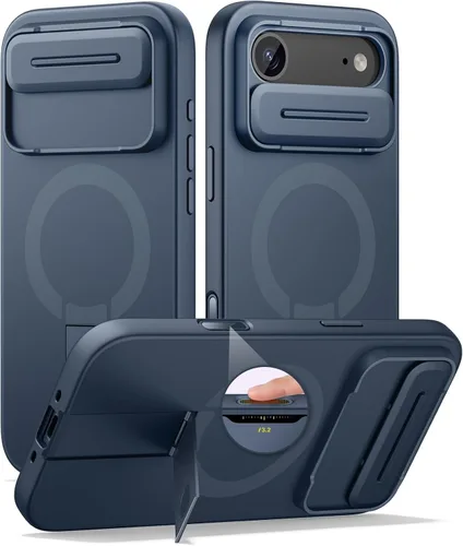 Miniatura 62 de SURITCH - Funda para iPhone 17 Pro Max con cubierta de control de cámara, cubierta para cámara y soporte ajustable, compatible con MagSafe, a prueba