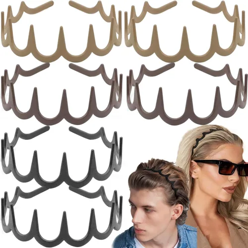 Miniatura 7 de 6 PCS Diademas en Zig Zag de Plástico Onduladas para el Cabello con Peine de Dientes, Accesorios de Aro para Mujeres, Hombres y Niñas, Negro Clásico