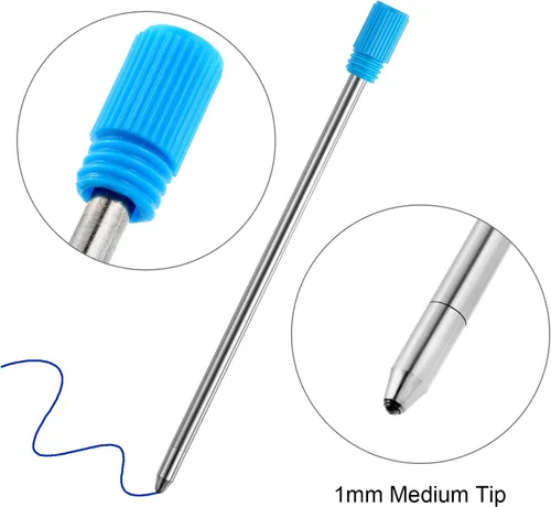 Miniatura 3 de TecUnite 20 repuestos de bolígrafo de 2.75 pulgadas para bolígrafos de punta media de 0.039 pulgadas (0.039 pulgadas) de punta media, color negro