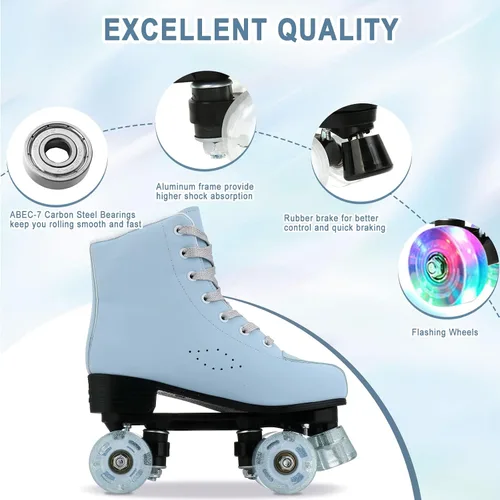 Miniatura 4 de jessie Patines de ruedas para mujer, patines esmerilados, ajustables, holográficos, para mujeres, patines de velocidad para mujeres, patines