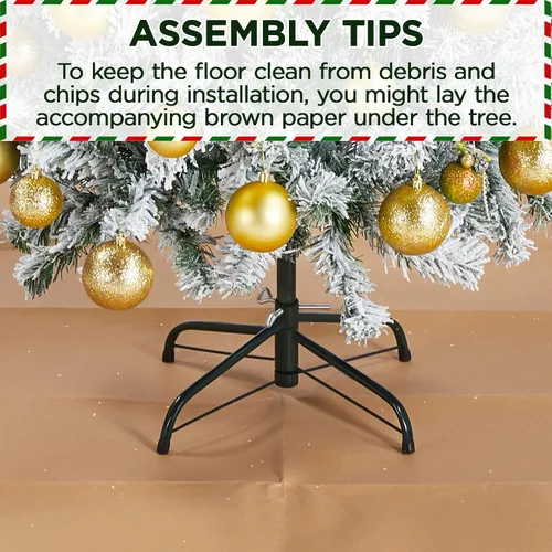 Miniatura 9 de Yaheetech Árbol de Navidad artificial preiluminado de 4.5 pies con luces incandescentes de color blanco cálido, árbol de Navidad con 340 puntas