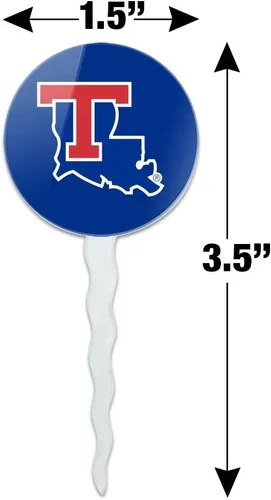 Miniatura 6 de GRAPHICS & MORE Louisiana Tech University Bulldogs Logo Cupcake Picks Toppers Decoración Set de 6