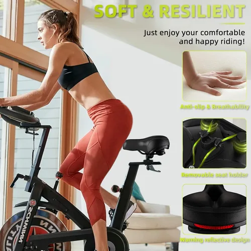 Miniatura 5 de Asiento de bicicleta, asiento de bicicleta más cómodo, doble absorción de golpes, espuma viscoelástica, impermeable, silla de montar de bicicleta