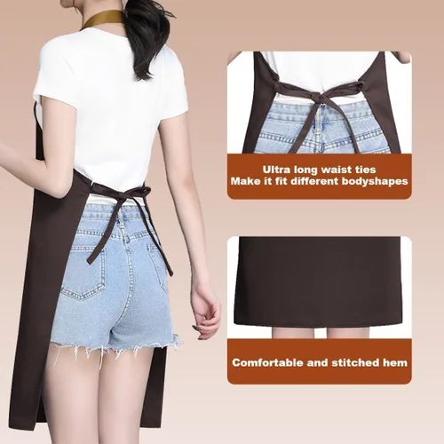 Miniatura 4 de Delantal personalizado personalizado Ropa de trabajo tela para hombres mujeres cocina delantales con bolsillos nombre texto logotipo imagen