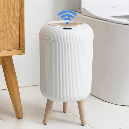 Miniatura 9 de URALFA - Cubo de basura con sensor de movimiento y tapa, 3 galones / 11 L, cubo de basura automático para baño, cubo de basura sin contacto, cubo
