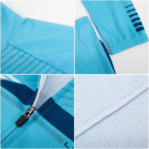 Miniatura 5 de ROTTO Camiseta de ciclismo para hombre, manga larga, línea simple, serie
