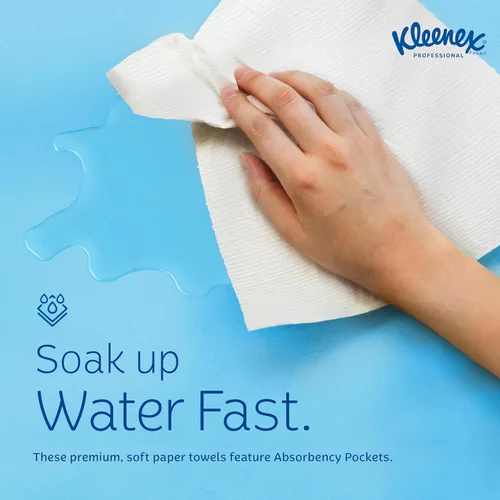 Miniatura 5 de Kleenex Toallas de Papel Profesionales Universales en Rollo Duro, a Granel (50606), Enrollado con Núcleo de 1.75", Bolsillos de Absorción Premium