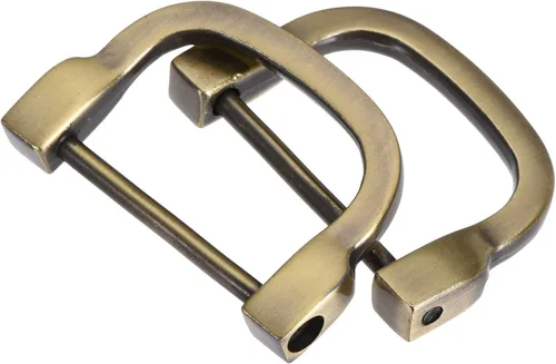 uxcell Anillo en D de herradura en forma de U, hebillas atornilladas (Light Bronze)