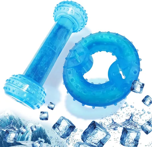 Miniatura 6 de Juguetes masticables para cachorros para dentición, paquete de 2 juguetes congelables para perros, dentición de cachorros, dispensación interactiva