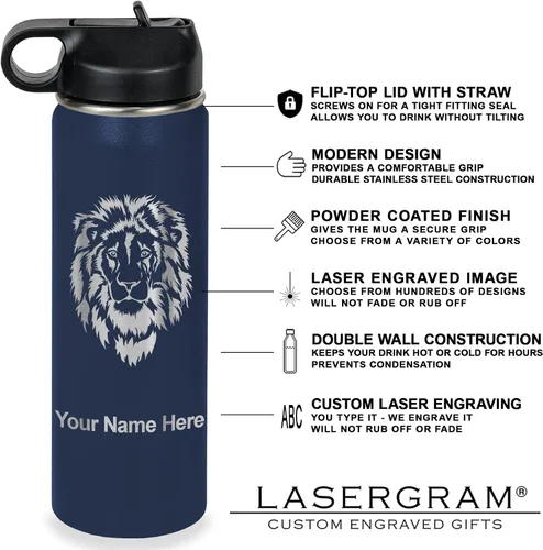Miniatura 3 de LaserGram Botella de agua de doble pared abatible de 12 onzas con pajilla, versículo bíblico filipenses 4-13, grabado personalizado incluido