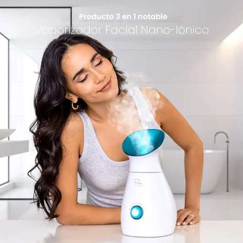 Miniatura 5 de Pure Daily Care NanoSteamer Grande 3 en 1 Vaporizador Facial Nano Iónico con Control Preciso de Temperatura - Humidificador - Desobstruye los Poros