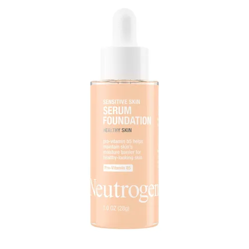 Neutrogena Base de suero para piel sensible saludable con provitamina B5, corrección de color y minimización de poros, base líquida y suero facial,