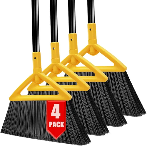 Miniatura 12 de Escoba resistente para exteriores e interiores, paquete de 3 escobas angulares comerciales mejoradas, escoba amarilla perfecta de la casa, cocina, 3