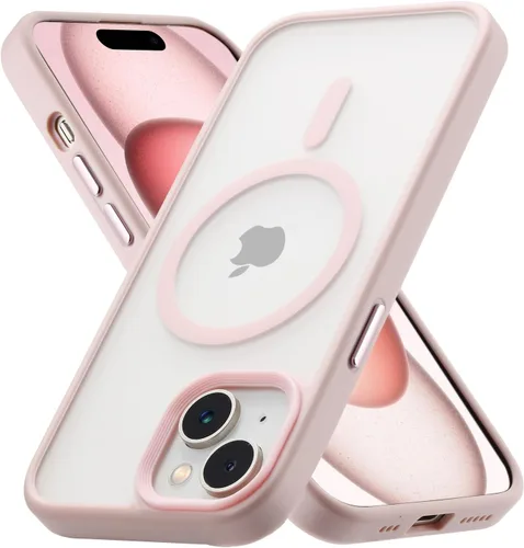 Miniatura 82 de Tigowos - Funda magnética para iPhone 15, resistente a las caídas, sensación de piel mate, a prueba de golpes, delgada, negro mate