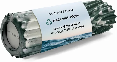 Oceanfoam Rodillo de Espuma de Viaje Ripple (11" x 3.35") Mini Rodillo de Espuma Firme para Terapia Física, Masaje de Tejido Profundo, Dolor de