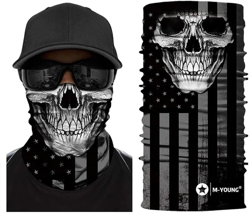 Miniatura 3 de Máscara de calavera, pañuelo para el cuello, gorro, bufanda mágica, diadema para protección de polvo, sol y viento