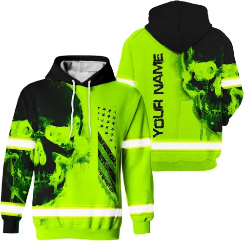 Miniatura 22 de Camisa de alta visibilidad para hombre, camisas de seguridad reflectantes con nombre personalizado para patriota, patriótico, veterano, militar
