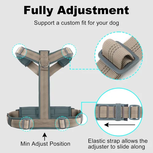 Miniatura 48 de Arnés para perro Plutus Pet sin tirón, arnés ajustable de nylon con acolchado suave, arnés para perro reflectante y resistente para perros pequeños