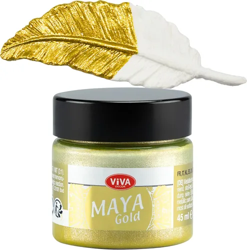 Miniatura 12 de Viva Decor Maya Gold (verde manzana) 1.52 onzas líquidas - Pintura acrílica metálica brillante para trabajos creativos en madera, vidrio