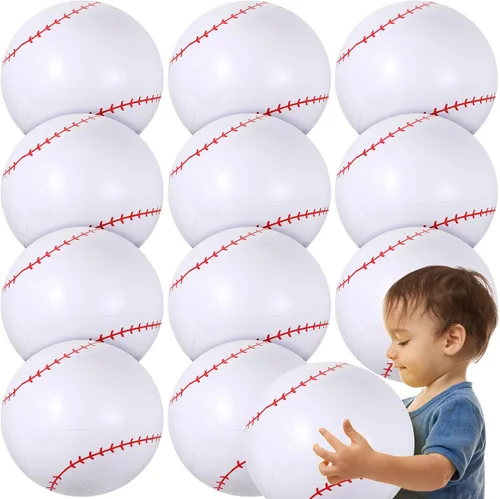 Miniatura 9 de Chivao Paquete de 12 bolas de playa inflables con purpurina de 16 pulgadas, juguetes gigantes para piscina, juguetes acuáticos para verano