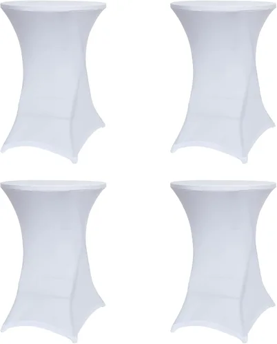 Obstal Fundas elásticas de elastano para mesa de cóctel, color blanco, para bodas, banquetes y fiestas (30-32 pulgadas de diámetro x 42 pulgadas de