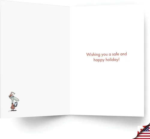 Miniatura 2 de NobleWorks Divertida tarjeta de felicitación de Navidad con sobre de 5 x 7 pulgadas (1 tarjeta) Feliz Navidad, días libres de accidentes, C8741XSG