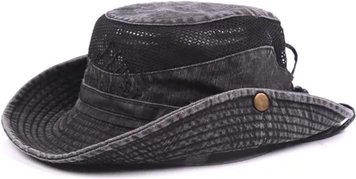 Miniatura 7 de Sombrero de sol para hombre, bordado de algodón, para verano, protección solar, ala ancha, plegable, estilo safari, boonie Verde militar