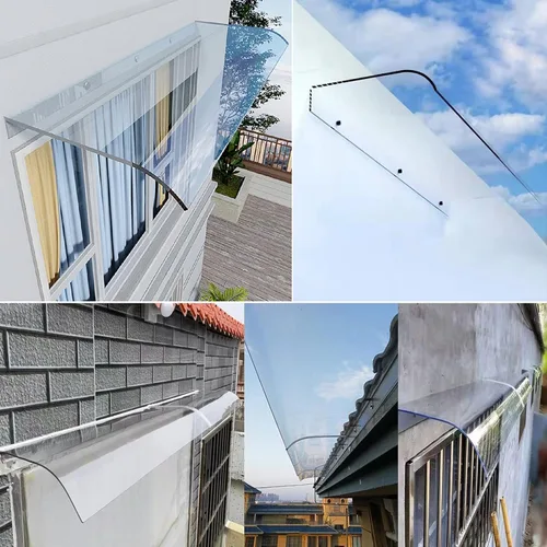 Miniatura 7 de Toldo invisible para ventana, toldo para puerta delantera, toldo de patio al aire libre, cubierta de policarbonato transparente, toldo de entrada