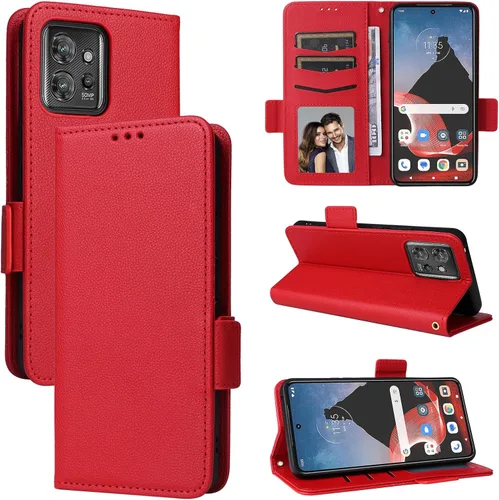 Miniatura 25 de Funda de piel sintética compatible con Motorola Moto E22 4G, funda de piel sintética compatible con Motorola Moto E22i 4G, color negro