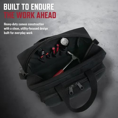 Miniatura 2 de Rothco 9113: Bolso de herramientas para mecánicos tipo G.I. con cremallera de bolsillo y sello militar Negro