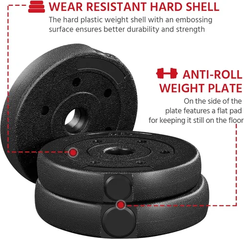 Miniatura 3 de Topeakmart Juego de mancuernas ajustables de 44 libras/66 libras, equipo de entrenamiento de fuerza para mujeres y hombres en casa, gimnasio