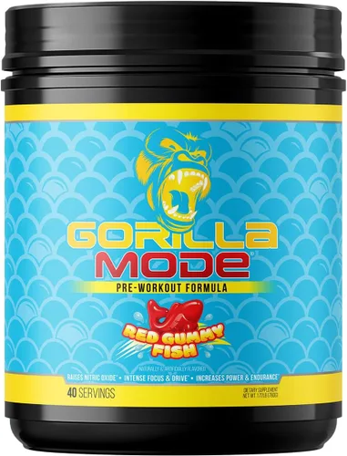 Miniatura 13 de Gorilla Mind Pre entrenamiento - Bombas masivas de energía de enfoque láser - L-citrulina, creatina, L-tirosina, betaína, hidroprime, alfa-GPC, 400