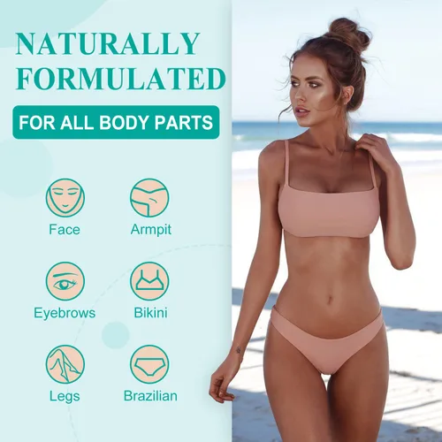 Miniatura 3 de VENNCO Perlas de Cera Dura, Granos de Cera de 1 libra Para Eliminación de Vello Grueso en Piel Sensible Con Aloe Vera Puro, Para Cara, Ceja, Pierna