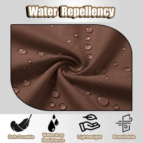 Miniatura 4 de TOSHE Delantal de cocina de algodón resistente a las gotas de agua con delantales ajustables para mujer con bolsillos, 12 opciones de color, Marrón