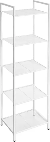 SONGMICS Estante de almacenamiento de 5 niveles, estante de baño, soporte extensible para plantas con estante ajustable, para baño, sala de estar,