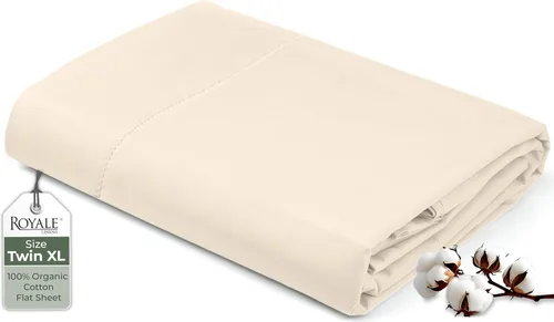 Miniatura 115 de Royale Linens Sábana encimera de tamaño individual XL 100% Algodón Orgánico – Super suave – Sábanas superiores de percal – Sábana encimera