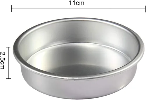 Miniatura 6 de Ochine Juego de moldes redondos de aluminio para pasteles de 4.3 pulgadas, 1 paquete, antiadherente