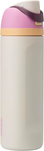Botella de agua aislada de acero inoxidable Owala FreeSip con pajita, botella de agua deportiva sin BPA, ideal para viajes, 24 oz, Daybreak