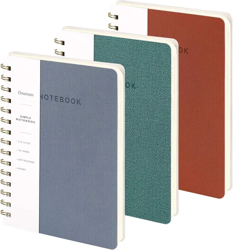 Miniatura 17 de Cuaderno de espiral – Cuaderno grande de tapa dura de 8.5 x 10.98 pulgadas con banda elástica y bolsillo, 180 páginas, diario plano de alambre